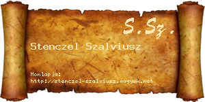 Stenczel Szalviusz névjegykártya